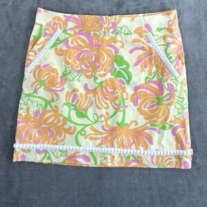 Lily Pulizter Skirt Women's 6 Pastel Preppy Coastal Floral Resort